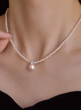 轻奢戴妃款珍珠项链骨链