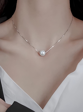 一颗珍珠项链S925纯银女款