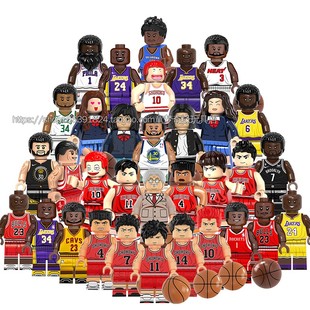 适用乐高拼装玩具NBA篮球明星科比奥尼尔字母哥乔丹积木人仔G0107