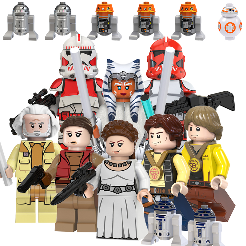TV6110星战系列克隆人汉索罗莱亚阿索卡拼装积木人仔儿童男孩玩具