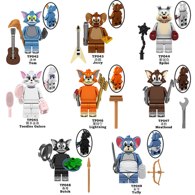 猫和老鼠汤姆杰瑞泰菲斯派克拼装积木人仔玩具TP1006