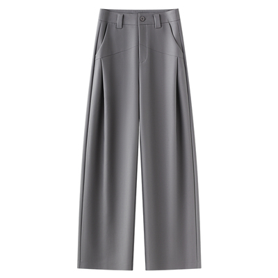 灰色西装阔腿裤女2025新款夏季