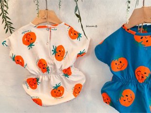 nazi.韩国同款 夏婴幼儿宝宝小番茄卡通图案可爱爬服连体衣ins 童装