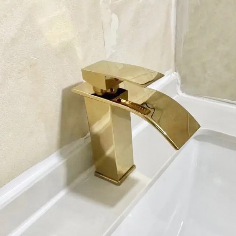 冷热面盆单孔洗脸水龙头浴室柜黑色瀑布台上盆卫生间枪灰高龙头,家装主材,面盆龙头,淘宝优惠券,粉丝福利购,淘宝优惠卷