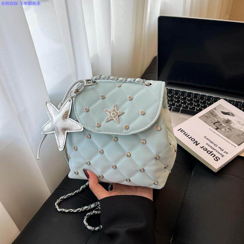 韩版超火洋气菱格链条双肩包包女式  2025新款迷你小背包旅行书包,箱包皮具/热销女包/男包,通用款女包,淘宝优惠券,粉丝福利购,淘宝优惠卷