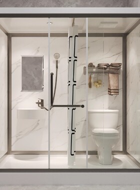 整体淋浴房卫生间一体式浴室洗澡间免做防水集成厕所卫浴蹲坑房