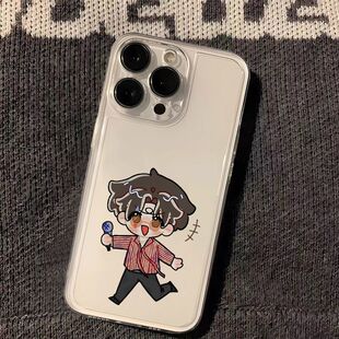 OPPORENO14卡通话筒薛之谦苹果13软荣耀500适用16PLUS透明iPhone12可爱手机壳17ProMax小众华为NOVA15红米K90