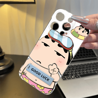 iPhone16可爱IQOO15比耶小新无边框硬适用13一加ACE6超薄14PLUS卡通x200s手机壳带支架12红米K90ProMax苹果17