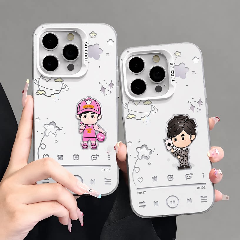 适用苹果13iPhone15p17p创意18promax彩银硬手机壳适用14PLUS卡通人物篮球魔术师周杰伦适用OPPORENO16/ACE6T