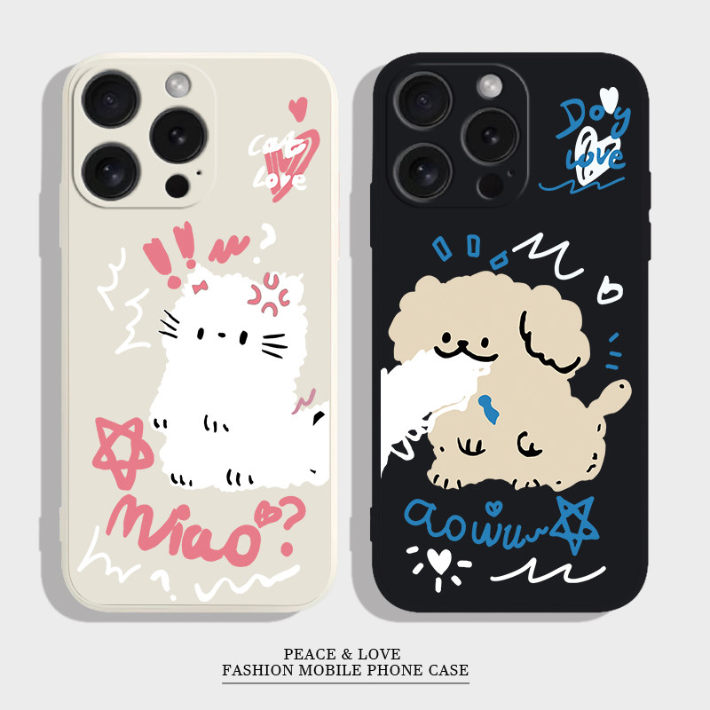 软手机壳iPhone14可爱Nova13喷水小狗17ProMax少女心荣耀500苹果12情侣iQOO15Ultra适用16plus卡通FINDX9SPRO