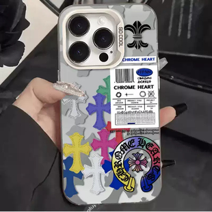 手机壳16ProMax适用iPhone12华为HI畅享80S彩银14硬小米15Ultra个性克罗十字苹果13荣耀POWER高级感VIVOX200S