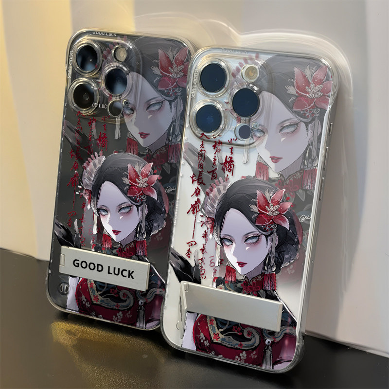 苹果17超薄iPhone15小众VIVOS60第五人格红蝶透明13硬手机壳OPPORENO16ins风高级感无边框12ProMax适用14PLUS