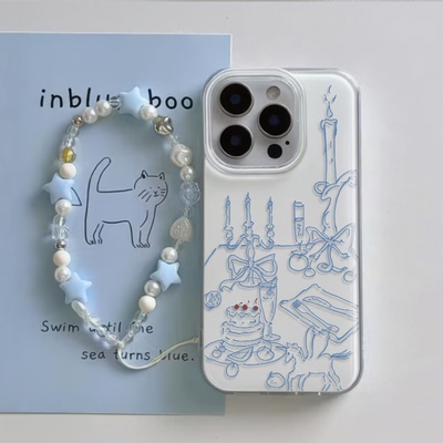 OPPOReno13大孔iPhone15手机壳带挂绳16pm线条复古14plus适用硬苹果12ProMax小众真我gt7pro小清新华为NOVA11