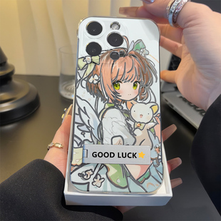 华为mate60二次元适用iPhone14无边框16超薄12promax美少女战士苹果15荣耀OPPO小米透明硬VIVO手机壳带支架13