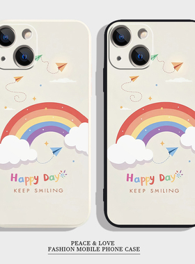 OPPOFINDX8SPLUS小众苹果16ins风14PLUS适用一加13t软iPhone12华为MATE80PROMAX手机壳15创意英文彩虹真我GT8