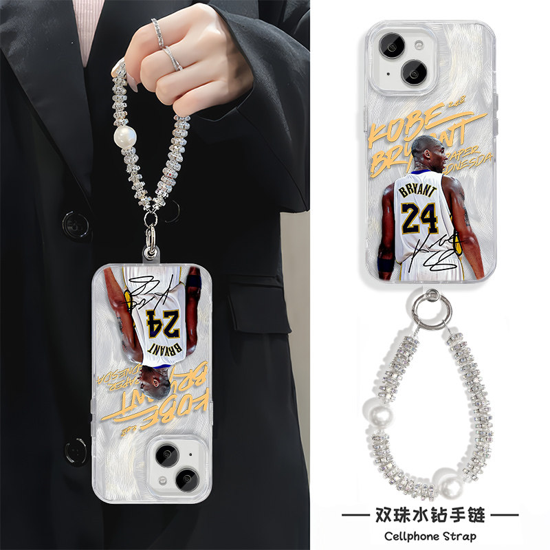 24号球衣科比15Ultra羽纱高级感iPhone16Plus手机壳带挂绳NOTE14创意MATE70小众苹果12适用13ProMax硬个性k80