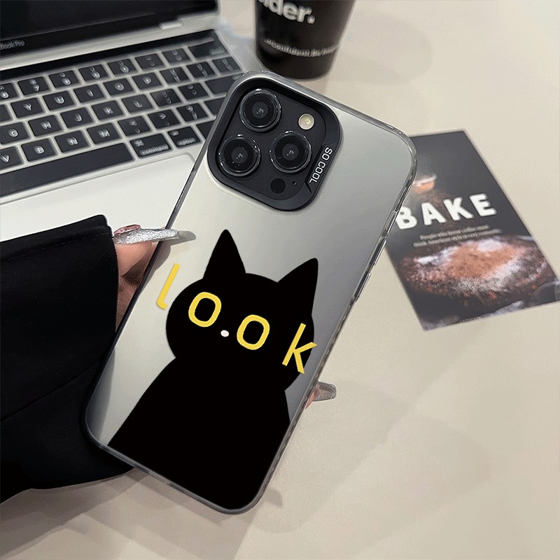 荣耀400创意LOOK黑猫适用iPhone13硬12彩银17ProMax个性苹果16新款VIVOIQOO15手机壳14plus个性真我NEO7TURBO