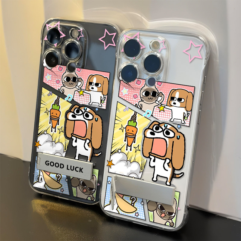 华为mate70暹罗厘普13手机壳带支架12适用红米TURBO4硬iPhone16高级感14promax超薄荣耀X70I透明苹果15无边框