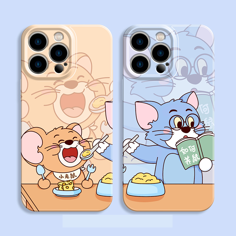 一加ACE5至尊版适用菲林红米K80卡通16ProMax情侣汤姆杰瑞iPhone12硬华为Nova14小米15创意苹果13手机壳X200S