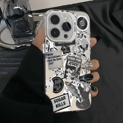 吉他咸鱼海报华为PURA80ULTRA潮酷15ProMax手机壳FINDX8彩银14一加13T硬创意iPhone12苹果16适用IQOOZ10TURBO