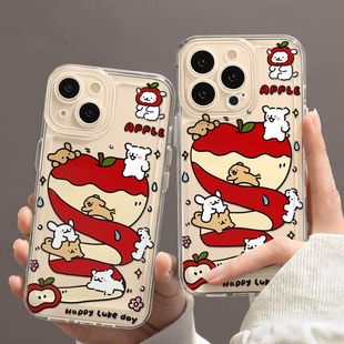 手机壳适用OPPOA3PRO透明软VIVOiQOO13卡通小米14Ultra线条小狗苹果iPhone16plus华为pura70可爱14荣耀MAGIC7