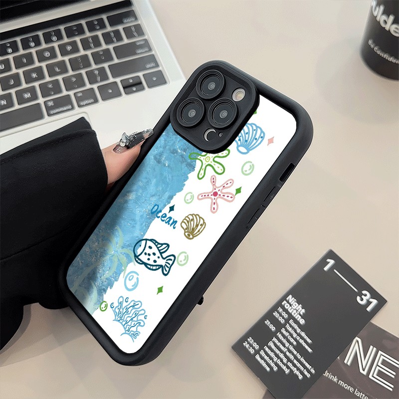 苹果16e糖果14可爱15plus真我NEO7TURBO适用iPhone13手机壳12软17ProMax海洋世界荣耀x70创意VIVOX300PRO涂鸦