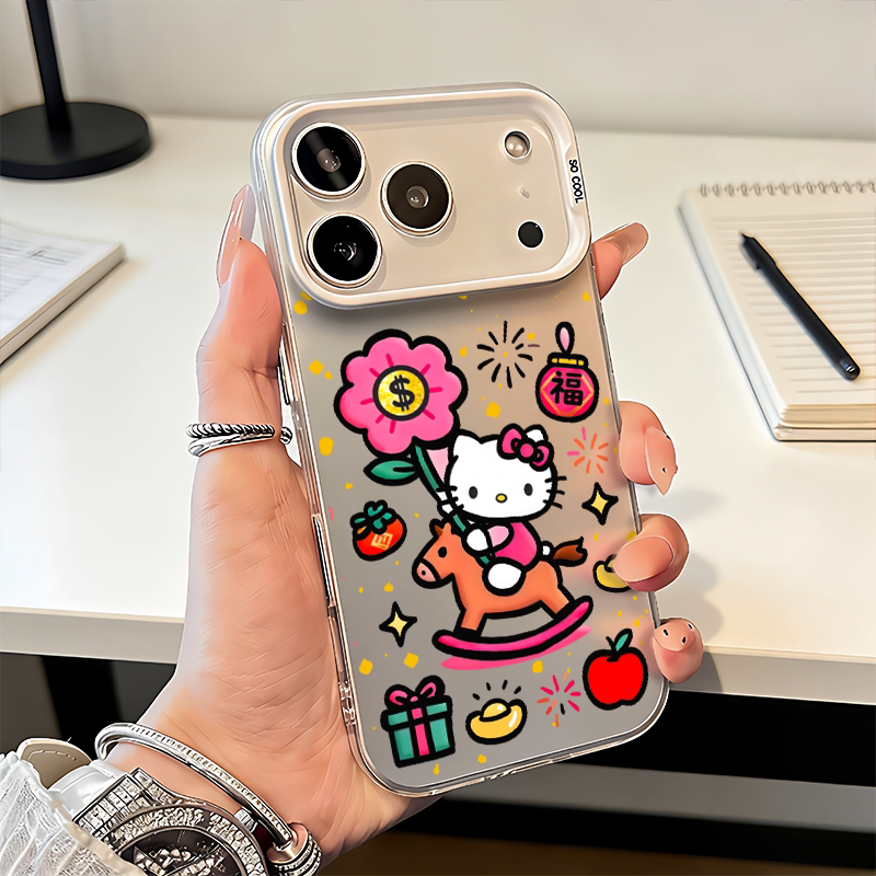 iPhone15有钱花KT猫Reno13手机壳硬16ProMax彩银适用14PLUS新款一加ACE6苹果17创意VIVOy500卡通12华为畅享80