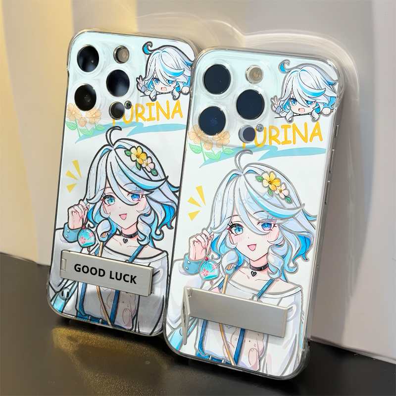 OPPOFindx8透明12ProMax适用硬初春芙芙宁娜iPhone17手机壳带支架16高级感苹果15超薄14plus无边框13可爱x200