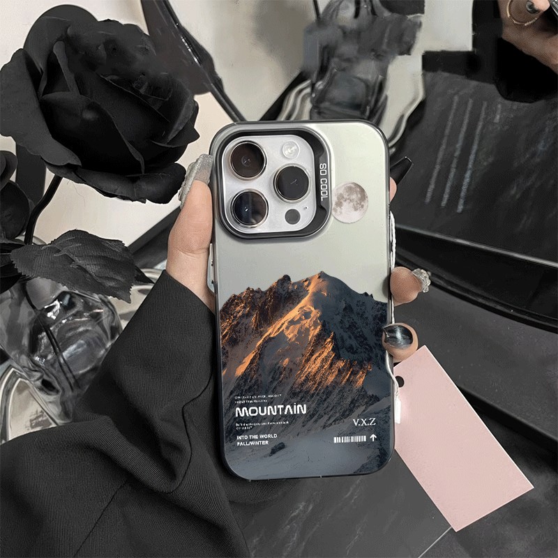 17ProMax日照金山苹果16手机壳OPPOFindx9硬iPhone13高级感15彩银荣耀MAGIC8个性14plus适用12pm潮酷一加ACE5