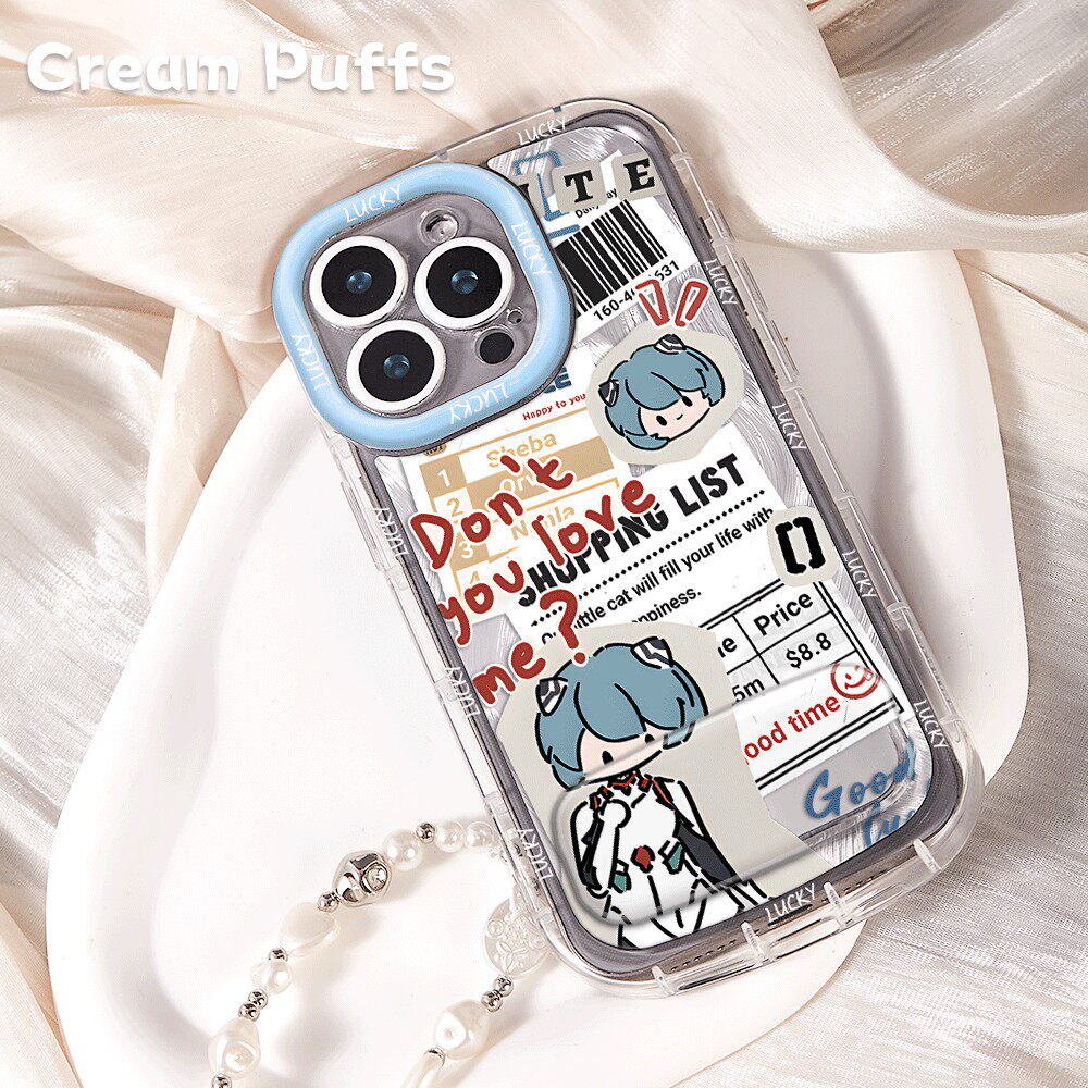 报纸EVA绫波丽iPhone16带挂绳14plus可爱手机壳OPPOK13TURBO软12适用苹果15镜子支架小米17ProMax卡通真我GT8