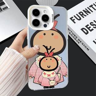 苹果15彩银14plus适用12纯情蟑螂男女17ProMax情侣16e手机壳VIVOS30PROMINI硬iPhone13情侣红米k80ins风x200s