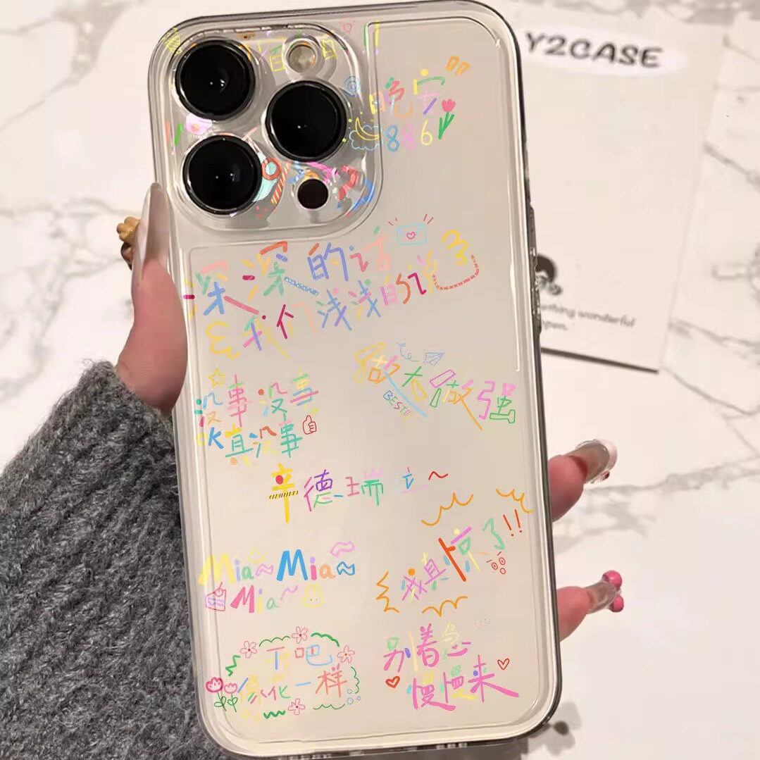 创意12ProMax十个勤天语录16PLUS适用ins风苹果15一加ACE3手机壳iPhone14华为畅享60X透明软IQOO13红米TURBO4