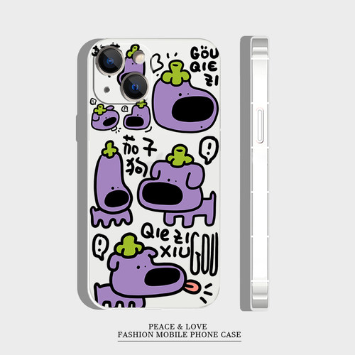 小米15Ultra可爱红米TURBO4卡通neo10苹果14promax手机壳OPPOfindx8适用iPhone16plus软1213茄子小狗荣耀x60i