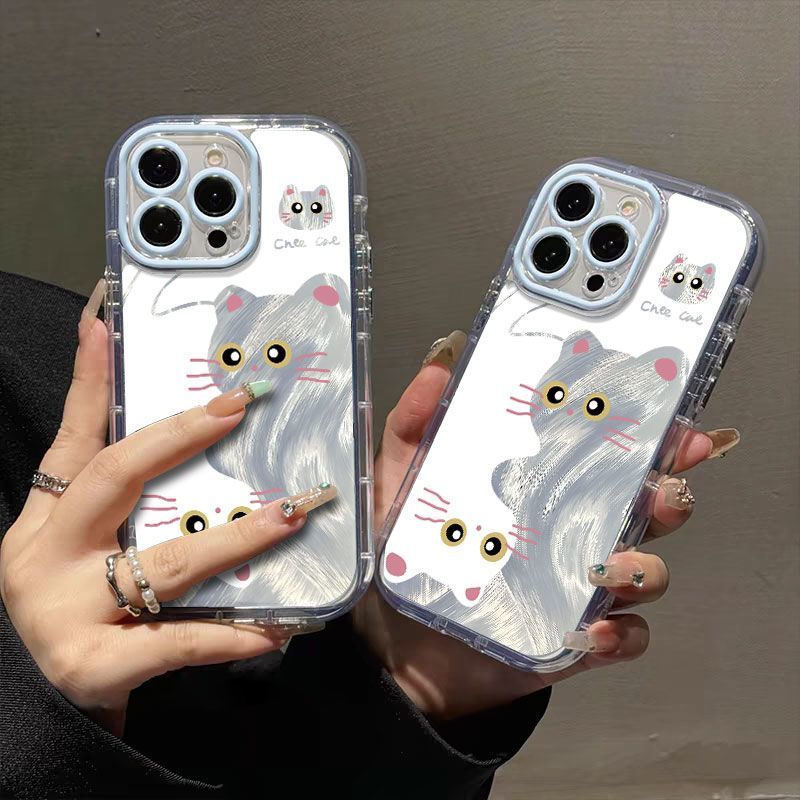IQOOZ9TURBO手机壳iPhone15PLUS苹果13拥抱猫咪16ProMax软适用12羽纱泡芙Reno14可爱华为Pura80至尊VIVOX200S