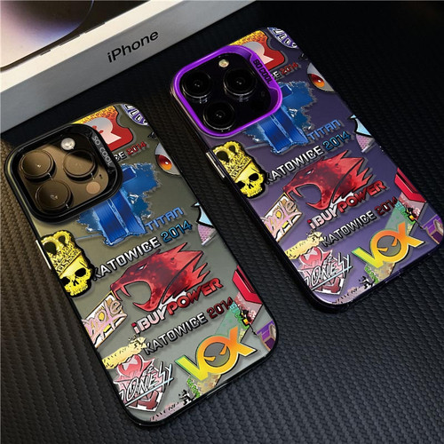 iPhone14全息泰坦csgo贴纸华为nova12荣耀x60i手机壳硬VIVOx100s彩银小米高级感OPPOa58适用苹果16promax时尚