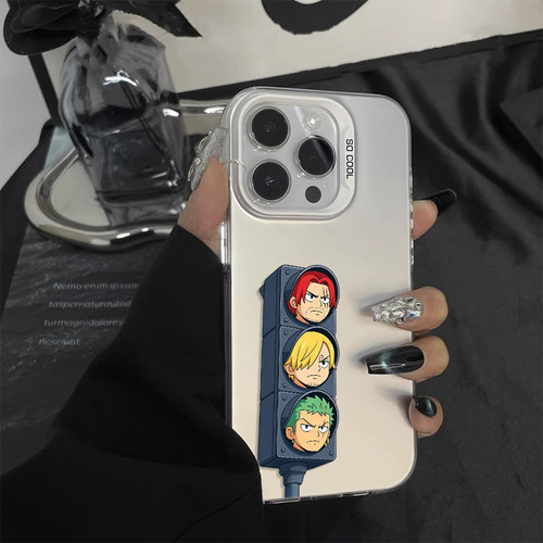 苹果17air彩银16手机壳硬红米k90ProMax卡通13创意iPhone15Plus适用14海贼王红绿灯真我NEO7TURBO高级感x300s