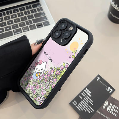 iPhone1516plus适用苹果14糖果1312ProMax手机壳软花丛可爱kt猫华为畅享80OPPOK12XVIVOS20小米15红米TURBO4