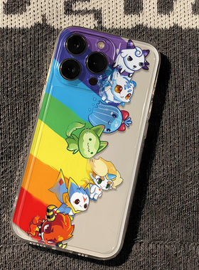 洛克王国NOTE14ProPlus苹果16透明软15ProMax手机壳iPhone13适用NOVA12卡通VIVOY300T创意FINDX8Ultra可爱S20