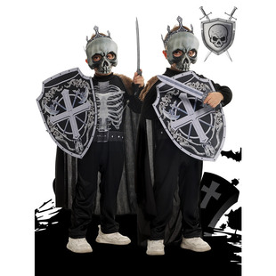 万圣节儿童服装男童骷髅头骑士死神cos服白骨衣服化妆舞会装扮服