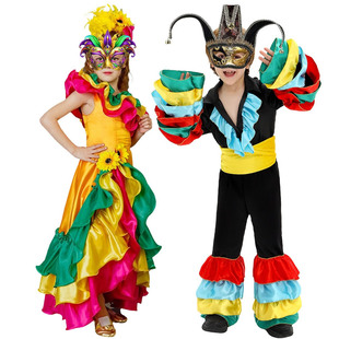 万圣节儿童服装马戏团cos服角色扮演巴西传统服饰狂欢六一演出服