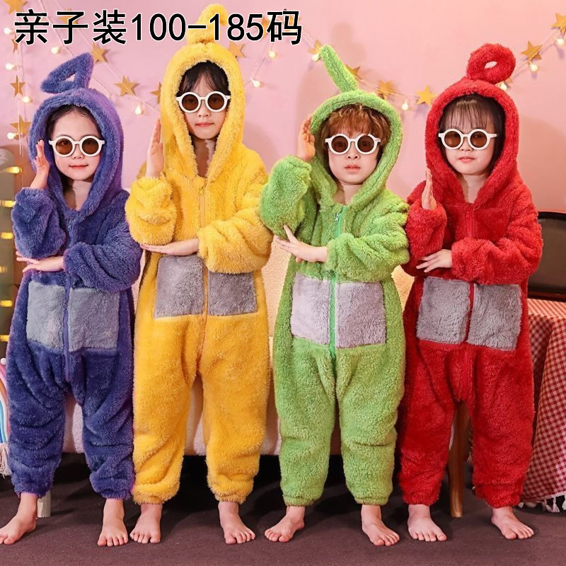 男女童法兰绒连体家居服