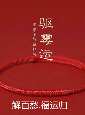 新款本命年红绳女手链去霉yun脚链简洁蛇年男女情侣编织手工礼品