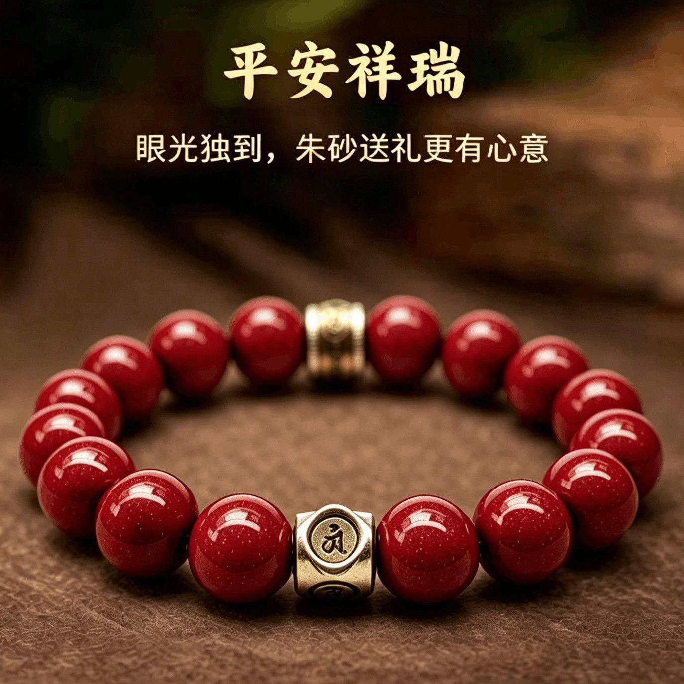 2027羊年本命佛朱砂手串男女款本命年十二生肖转运珠平安护身符