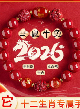 2026马年三合六合化泰岁马鼠牛兔十二生肖护身转运男女本命年招财