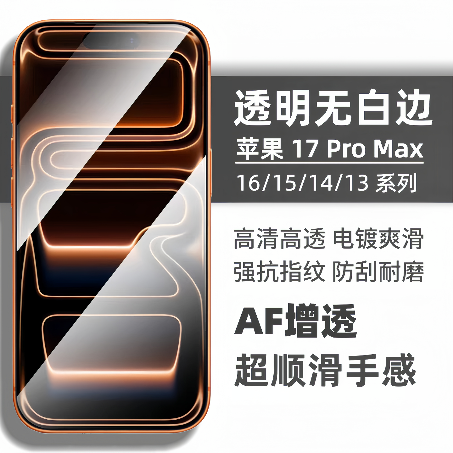 iPhone抗指纹玻璃防摔钢化膜