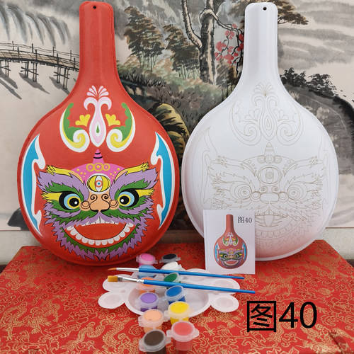 空白脸谱空白马勺脸谱马勺绘画