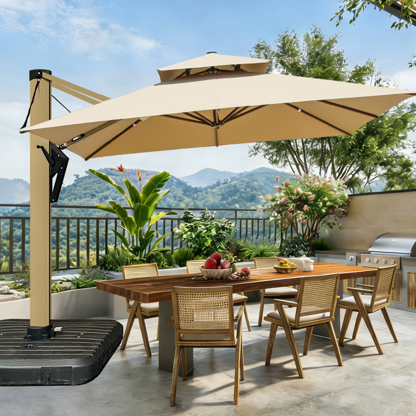 遮阳伞太阳伞大型罗马伞户外摆摊庭院别墅伞室外防晒伞户外遮阳伞