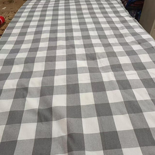 灰格子单人床单双人床单灰格大炕单 纯棉学生宿舍经典 纯棉