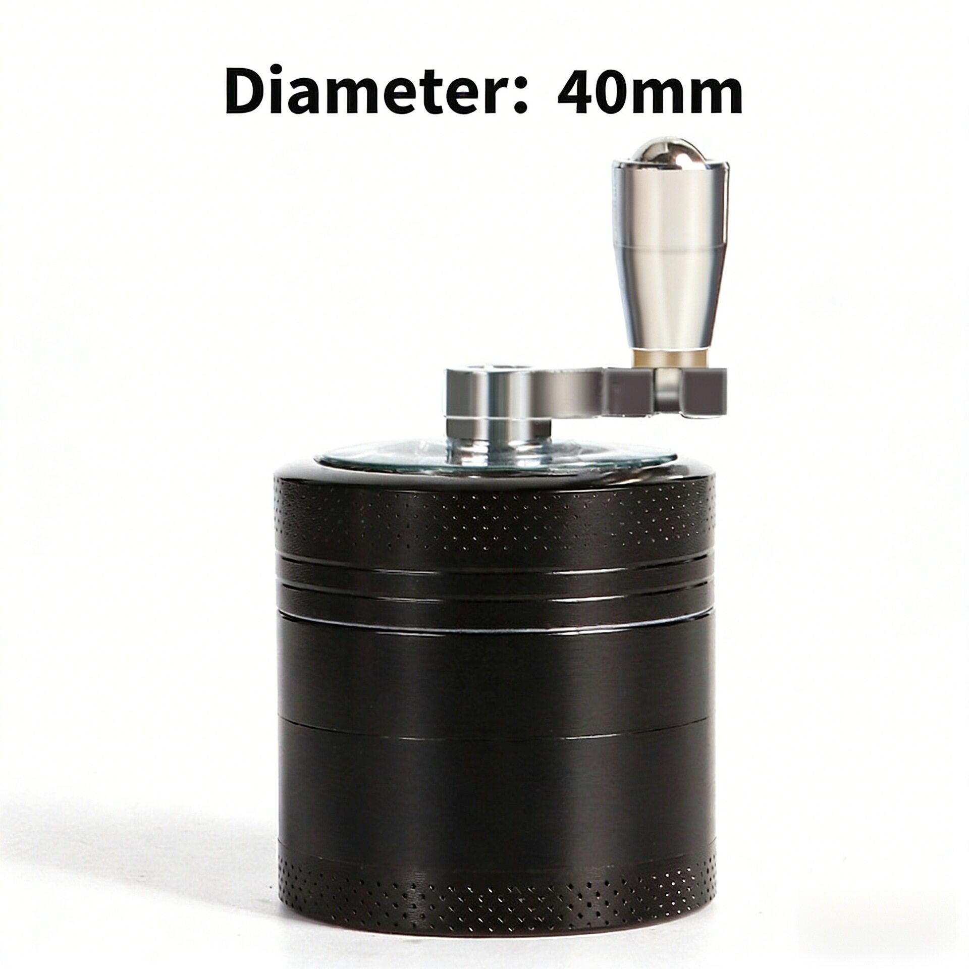 四层手摇磨烟器grinder金属带手柄研磨器烟具