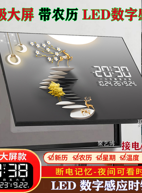 高品质电表箱装饰画2025新款轻奢高级感免打孔遮挡配电箱挂画时钟